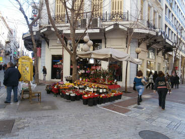 Street Flower Market, downtown Athens.